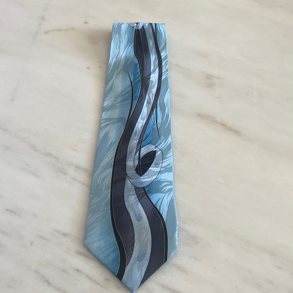 Vintage Men's DI MOGGIO 100% SILK Blue Necktie Tie